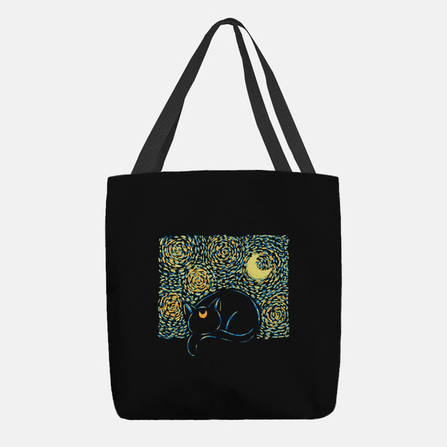 Starry Cat Art-None-Basic Tote-Bag-yumie