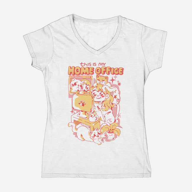 This Is My Home Office-Womens-V-Neck-Tee-yumie