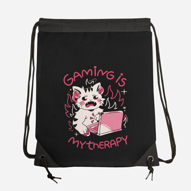 Gaming Is My Therapy-None-Drawstring-Bag-yumie