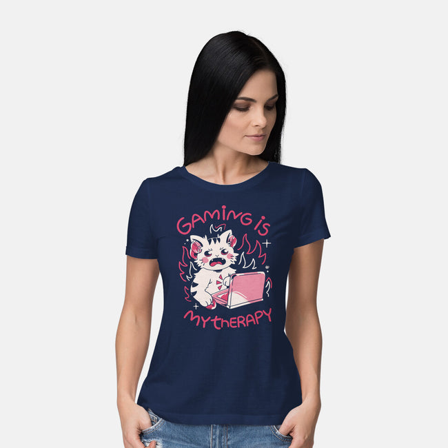 Gaming Is My Therapy-Womens-Basic-Tee-yumie