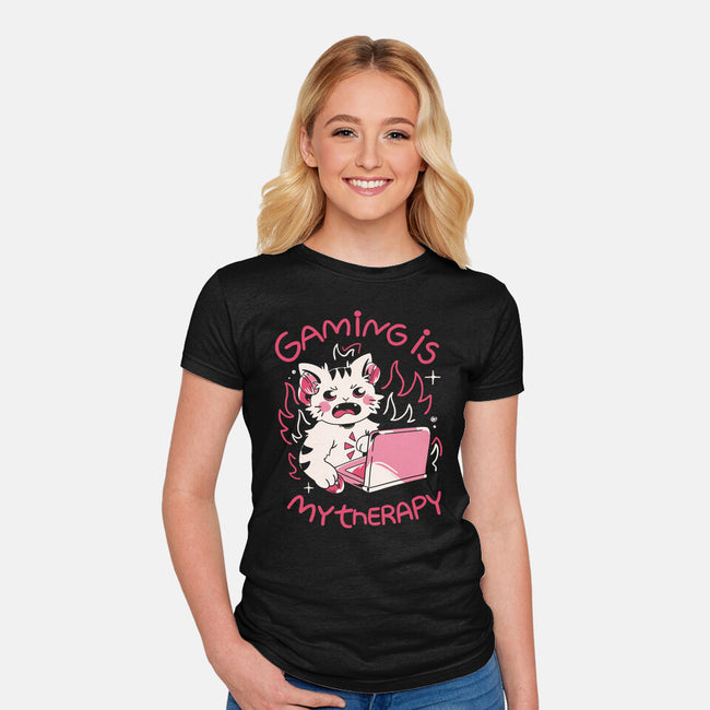 Gaming Is My Therapy-Womens-Fitted-Tee-yumie