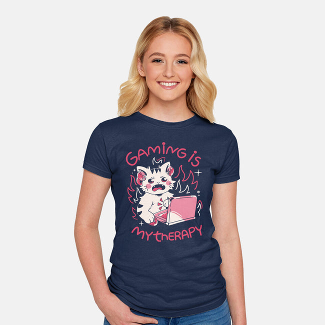 Gaming Is My Therapy-Womens-Fitted-Tee-yumie