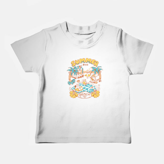 Summer Beach Cats-Baby-Basic-Tee-yumie