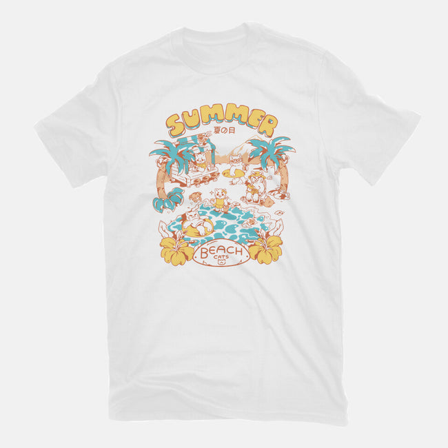 Summer Beach Cats-Womens-Fitted-Tee-yumie