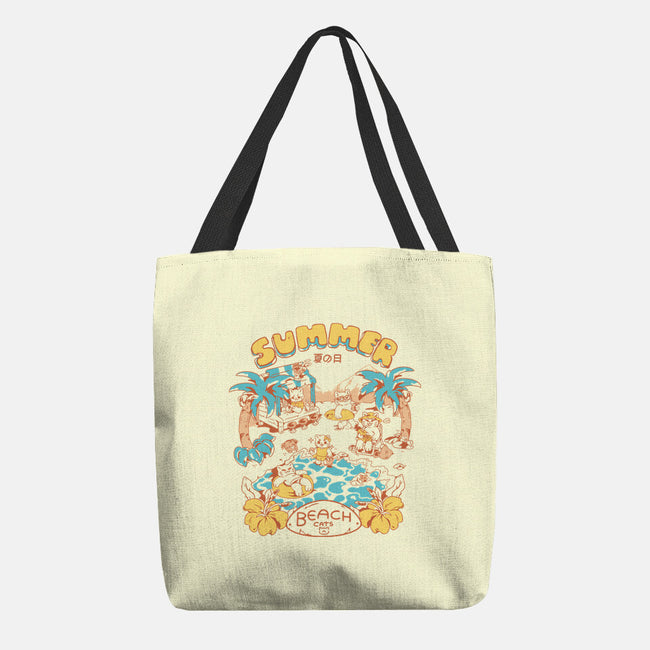 Summer Beach Cats-None-Basic Tote-Bag-yumie