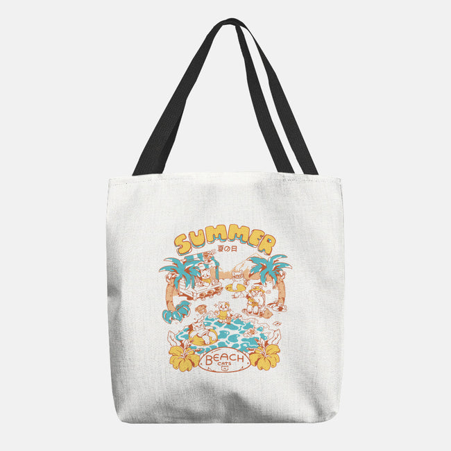 Summer Beach Cats-None-Basic Tote-Bag-yumie