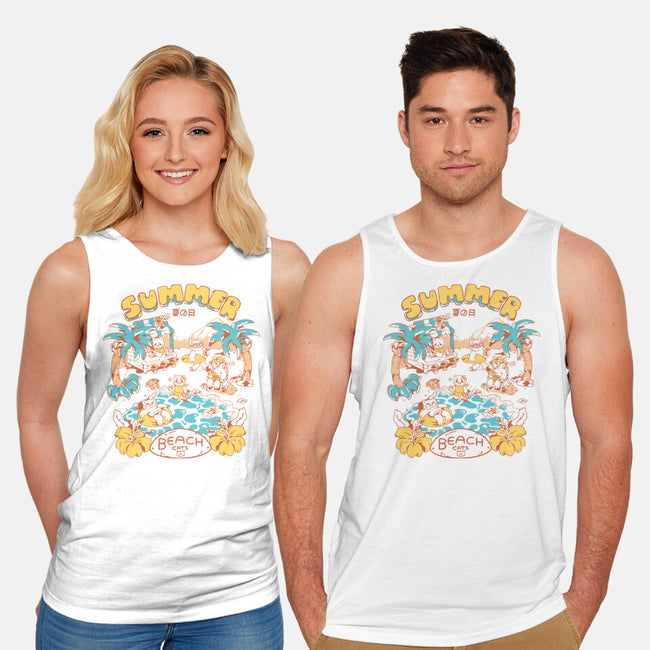 Summer Beach Cats-Unisex-Basic-Tank-yumie