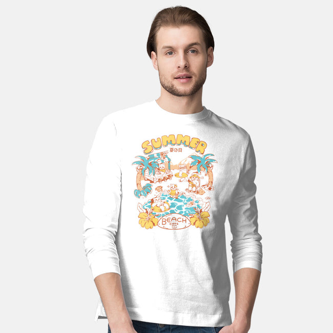 Summer Beach Cats-Mens-Long Sleeved-Tee-yumie
