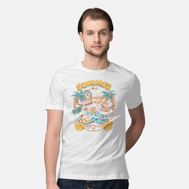 Summer Beach Cats-Mens-Premium-Tee-yumie