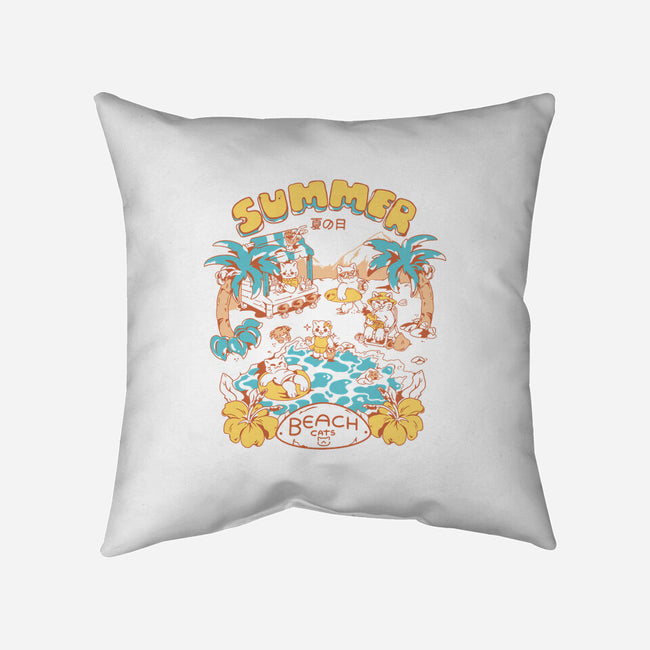 Summer Beach Cats-None-Removable Cover w Insert-Throw Pillow-yumie