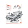 DeLorean Sumi-e-Womens-V-Neck-Tee-Astrobot Invention