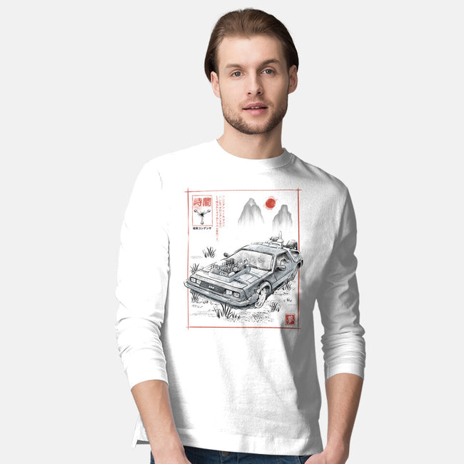 DeLorean Sumi-e-Mens-Long Sleeved-Tee-Astrobot Invention