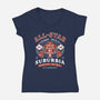Dummy Shield Emblem-Womens-V-Neck-Tee-LAGELANTEE