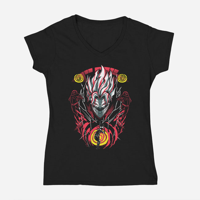 Paranormal Clash-Womens-V-Neck-Tee-constantine2454