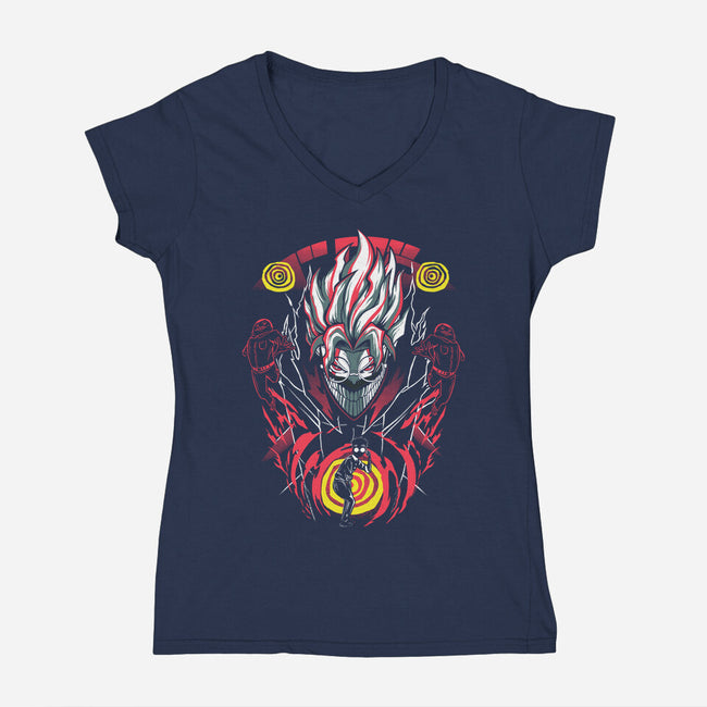 Paranormal Clash-Womens-V-Neck-Tee-constantine2454
