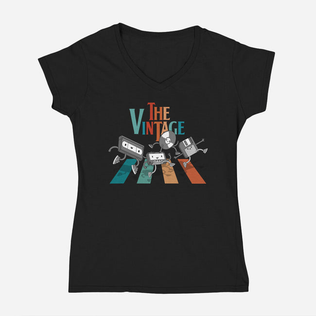 The Vintage-Womens-V-Neck-Tee-Tri haryadi