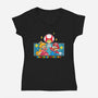 Power Up With Me-Womens-V-Neck-Tee-Tri haryadi