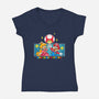 Power Up With Me-Womens-V-Neck-Tee-Tri haryadi