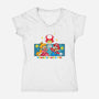 Power Up With Me-Womens-V-Neck-Tee-Tri haryadi