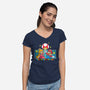 Power Up With Me-Womens-V-Neck-Tee-Tri haryadi