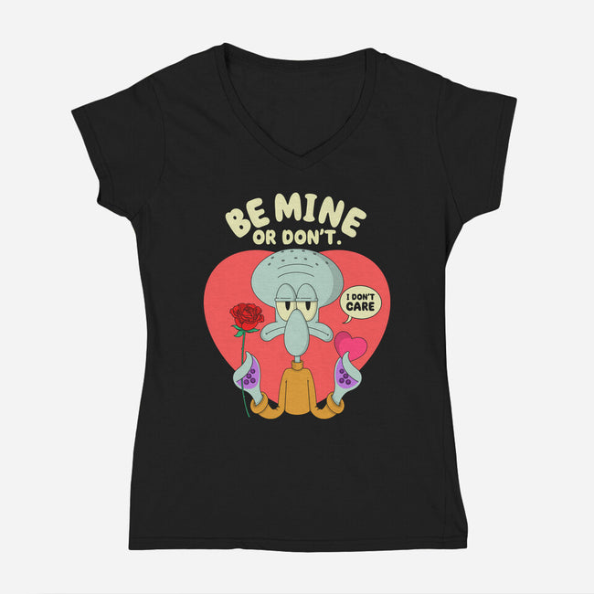 Be Mine Or Don't-Womens-V-Neck-Tee-Tri haryadi