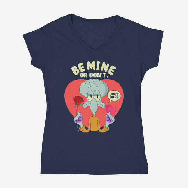 Be Mine Or Don't-Womens-V-Neck-Tee-Tri haryadi