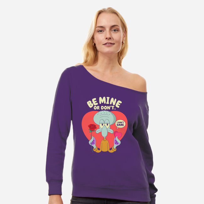 Be Mine Or Don't-Womens-Off Shoulder-Sweatshirt-Tri haryadi