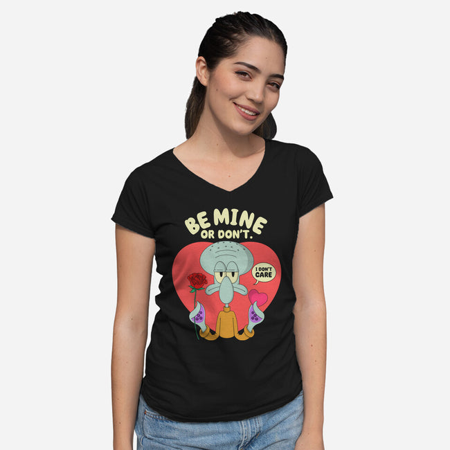 Be Mine Or Don't-Womens-V-Neck-Tee-Tri haryadi