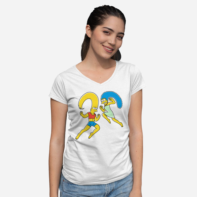 Simpsons X Simpsons-Womens-V-Neck-Tee-naomori