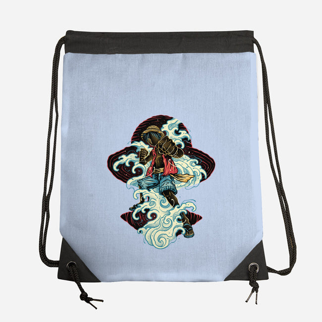 Pirate King Waves-None-Drawstring-Bag-glitchygorilla