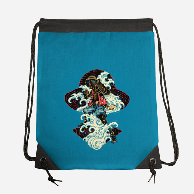 Pirate King Waves-None-Drawstring-Bag-glitchygorilla