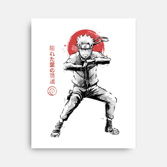 Hero Of The Hidden Leaf Sumi-e-None-Stretched-Canvas-Astrobot Invention