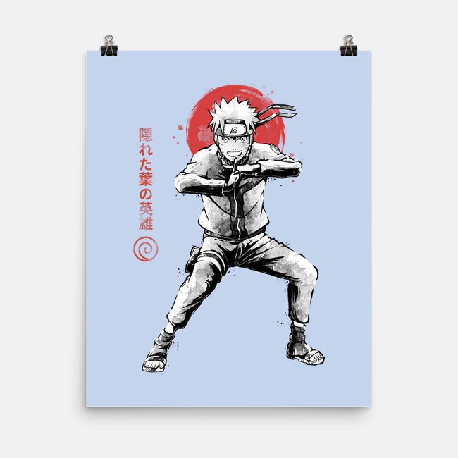 Hero Of The Hidden Leaf Sumi-e-None-Matte-Poster-Astrobot Invention