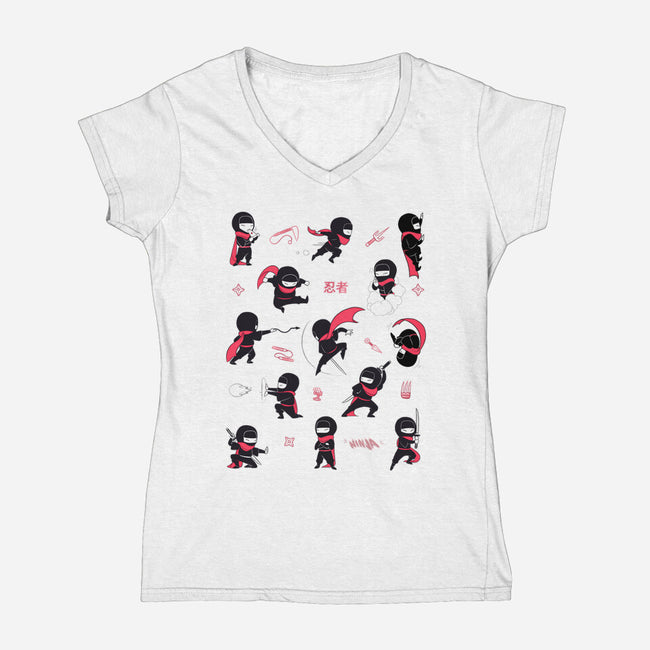 Little Ninjas-Womens-V-Neck-Tee-Bruno Mota