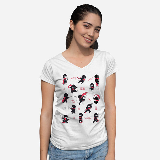 Little Ninjas-Womens-V-Neck-Tee-Bruno Mota