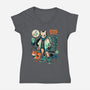Dogs And Plants-Womens-V-Neck-Tee-Bruno Mota