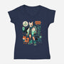 Dogs And Plants-Womens-V-Neck-Tee-Bruno Mota