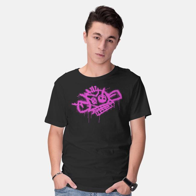 Jinx Monkey Pink-Mens-Basic-Tee-rocketman_art