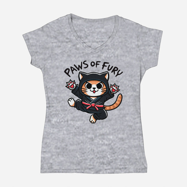 Paws Of Fury-Womens-V-Neck-Tee-fanfreak1