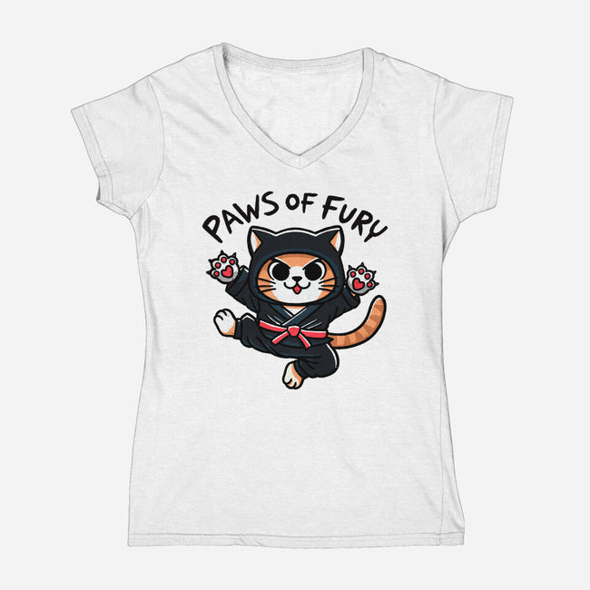 Paws Of Fury-Womens-V-Neck-Tee-fanfreak1