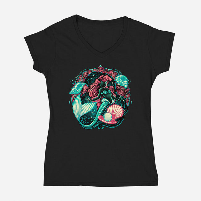 Under The Seas Of Stars-Womens-V-Neck-Tee-glitchygorilla