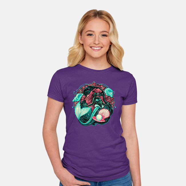 Under The Seas Of Stars-Womens-Fitted-Tee-glitchygorilla