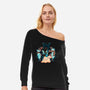 The Fairest In The Night Sky-Womens-Off Shoulder-Sweatshirt-glitchygorilla