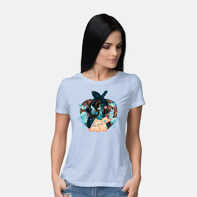 The Fairest In The Night Sky-Womens-Basic-Tee-glitchygorilla