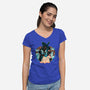 The Fairest In The Night Sky-Womens-V-Neck-Tee-glitchygorilla