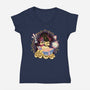 Shining Beauty-Womens-V-Neck-Tee-glitchygorilla
