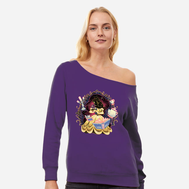 Shining Beauty-Womens-Off Shoulder-Sweatshirt-glitchygorilla