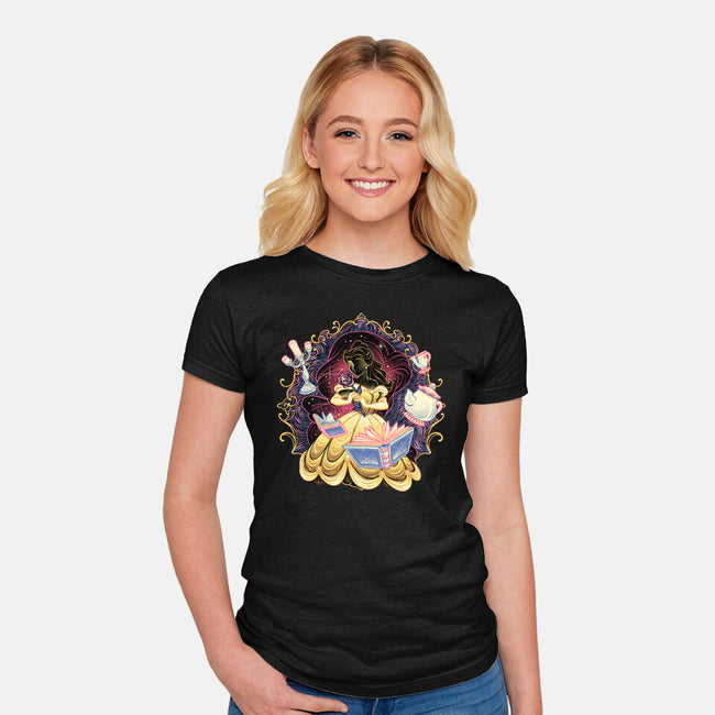 Shining Beauty-Womens-Fitted-Tee-glitchygorilla