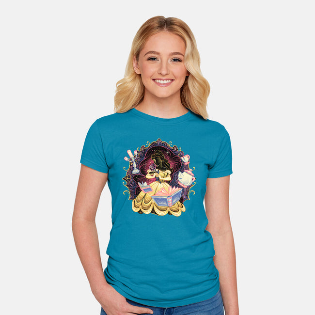 Shining Beauty-Womens-Fitted-Tee-glitchygorilla