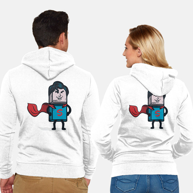 CTRL S-uperhero-Unisex-Zip-Up-Sweatshirt-Claudia